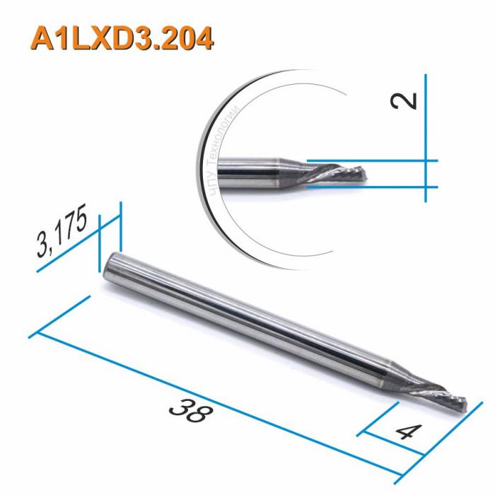 Фреза спиральная однозаходная стружка вниз DJTOL A1LXD3.204