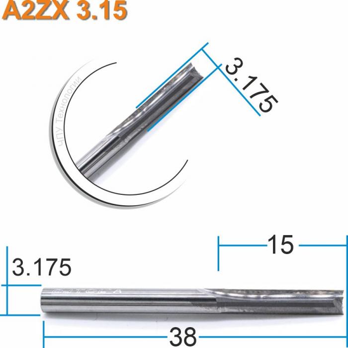 Фреза прямая двухзаходная DJTOL A2ZX3.15