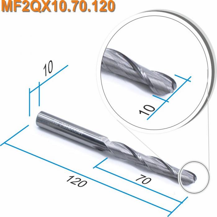Фреза спиральная двухзаходная сферическая Mnogofrez MF2QX10.70.120