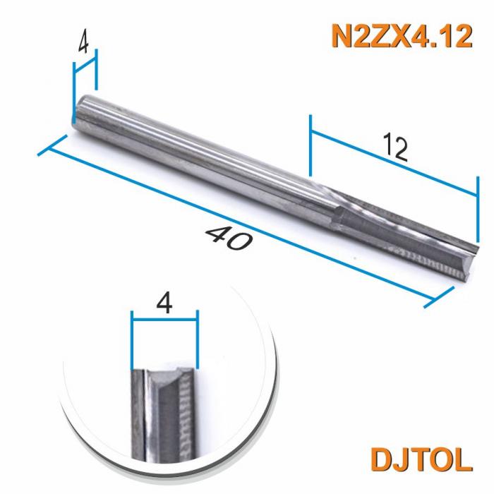 Фреза прямая двухзаходная DJTOL N2ZX4.12