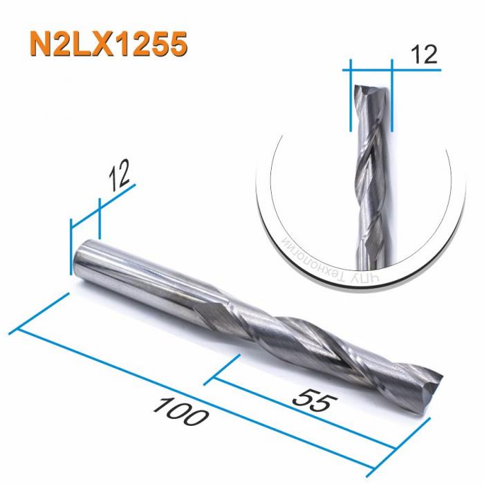 Фреза спиральная двухзаходная DJTOL N2LX1255