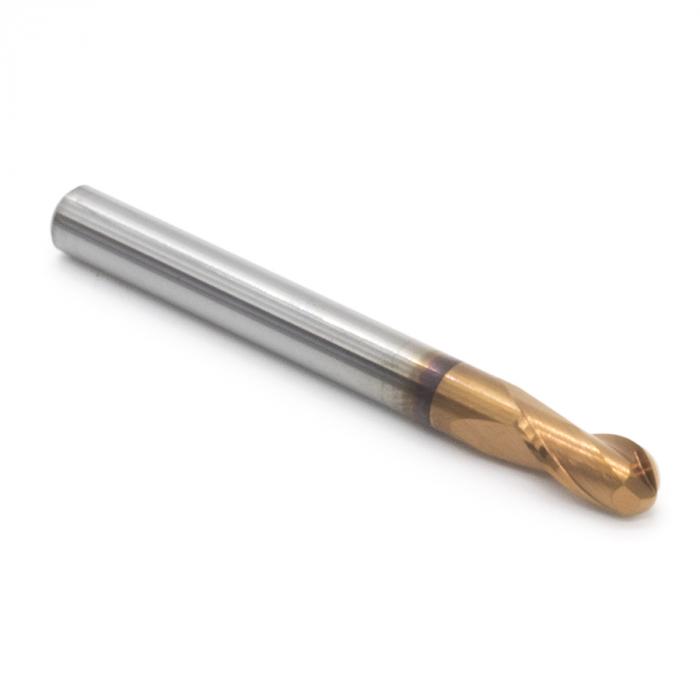 Фреза спиральная двухзаходная сферическая с покрытием AlTiN DJTOL AS2QX05