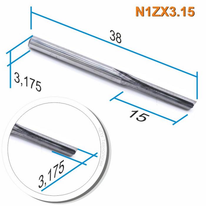 Фреза прямая однозаходная DJTOL N1ZX3.15