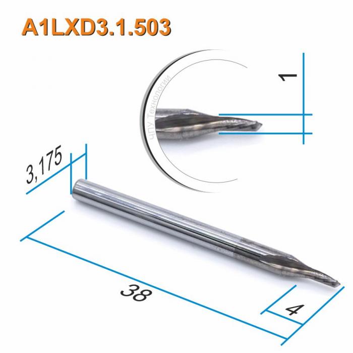 Фреза спиральная однозаходная стружка вниз DJTOL A1LXD3.1.503