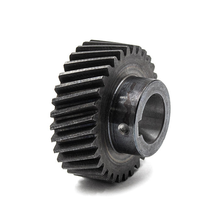 Шестерня косозубая прецизионная M2-Z32-25 фланец 15мм (Шпонка)