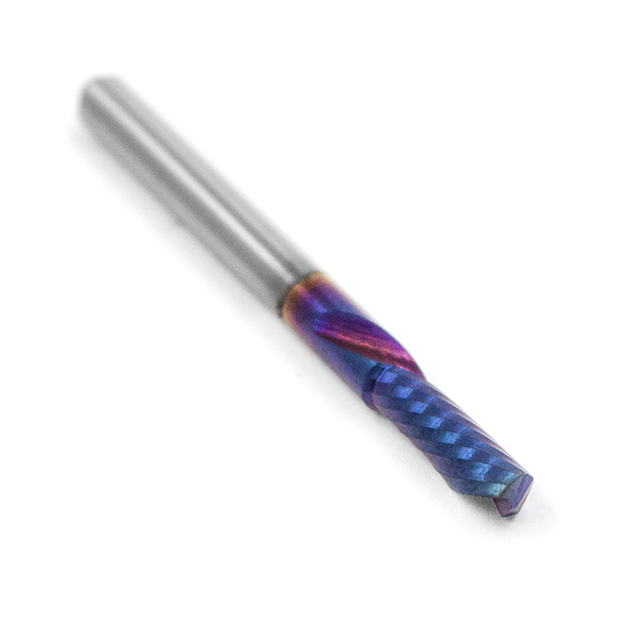 Фреза спиральная однозаходная стружка вниз MF1LXD3.10-BNC с нано-синим покрытием