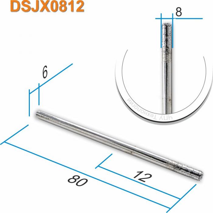 Армированная алмазная концевая фреза DJTOL DSJX0812