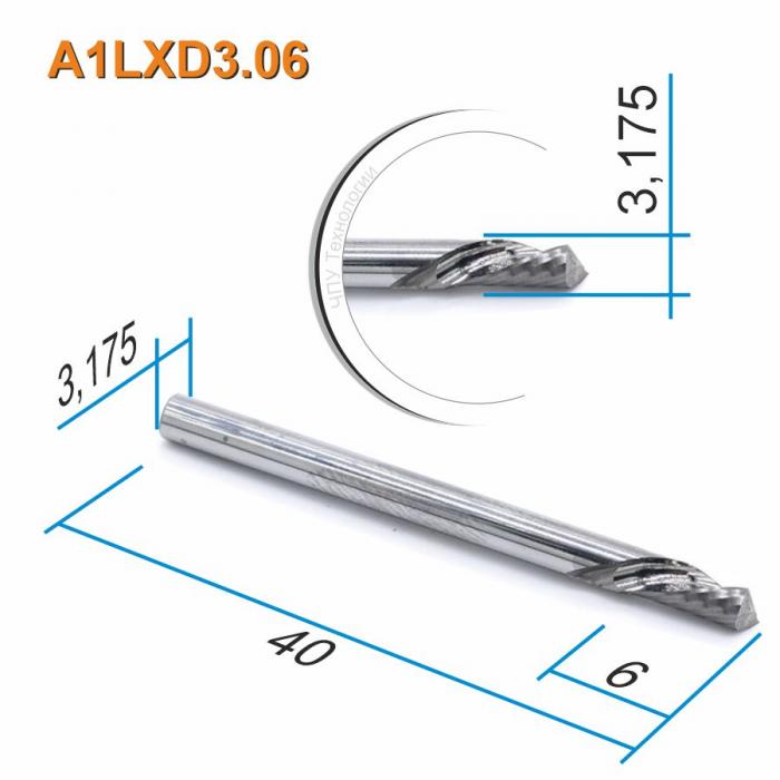 Фреза спиральная однозаходная стружка вниз DJTOL A1LXD3.06