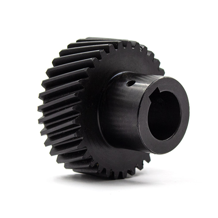 Шестерня косозубая прецизионная M2-Z32-25 фланец 28мм (Шпонка)