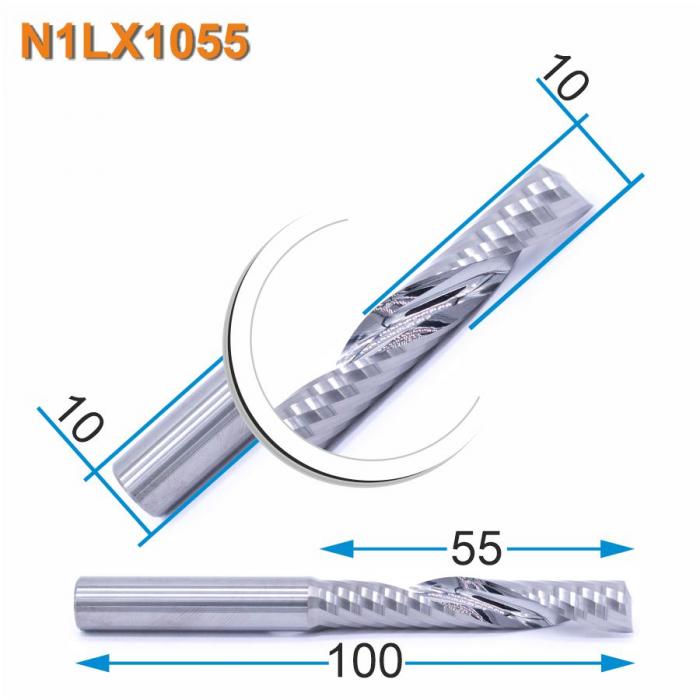 Фреза спиральная однозаходная DJTOL N1LX1055