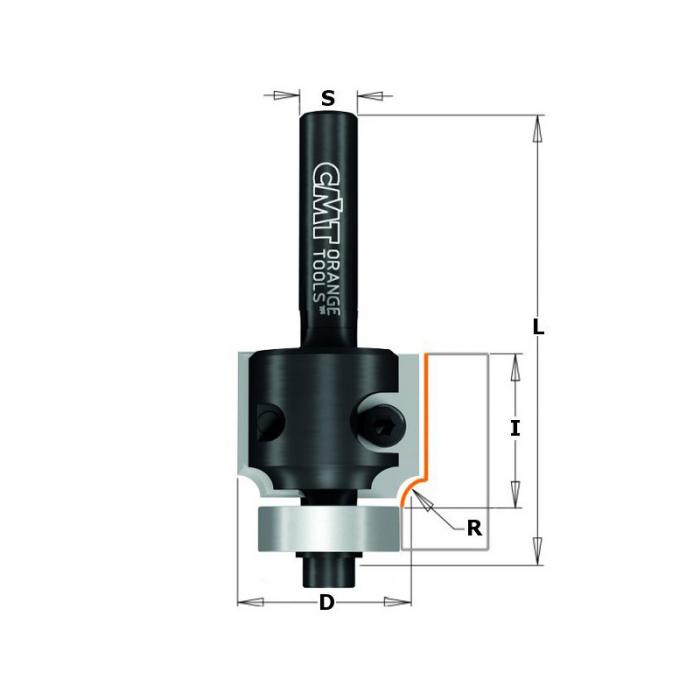 Фреза CMT радиусная обгонная с нижн. подш. 661.063.11