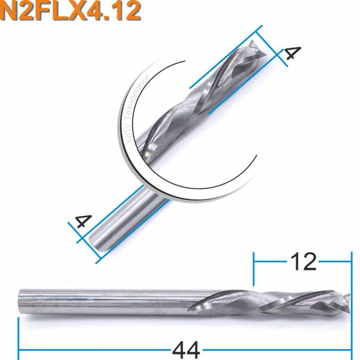 Фреза компрессионная двухзаходная DJTOL N2FLX4.12