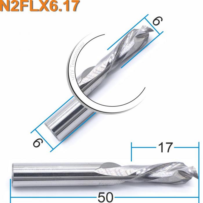 Фреза компрессионная двухзаходная DJTOL N2FLX6.17