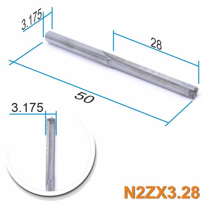 Фреза прямая двухзаходная DJTOL N2ZX3.28