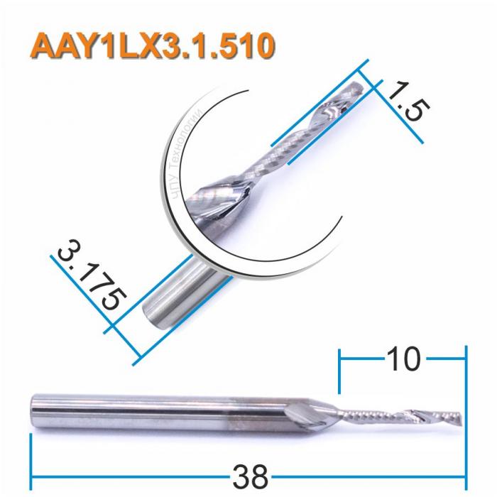 Фреза спиральная однозаходная DJTOL AAY1LX3.1.510