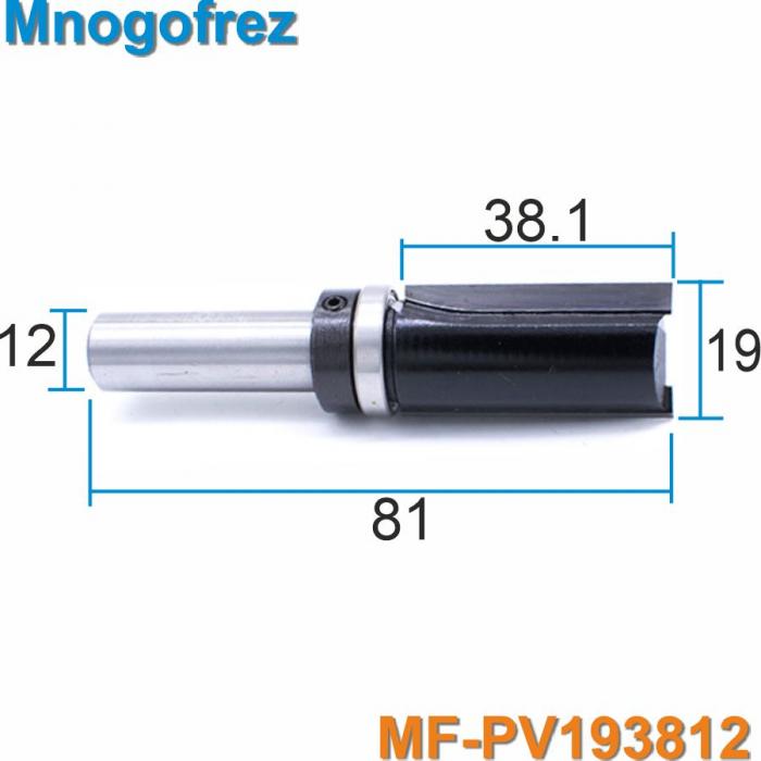 Фрезы Mnogofrez обгонные с верхним подшипником MF-PV193812
