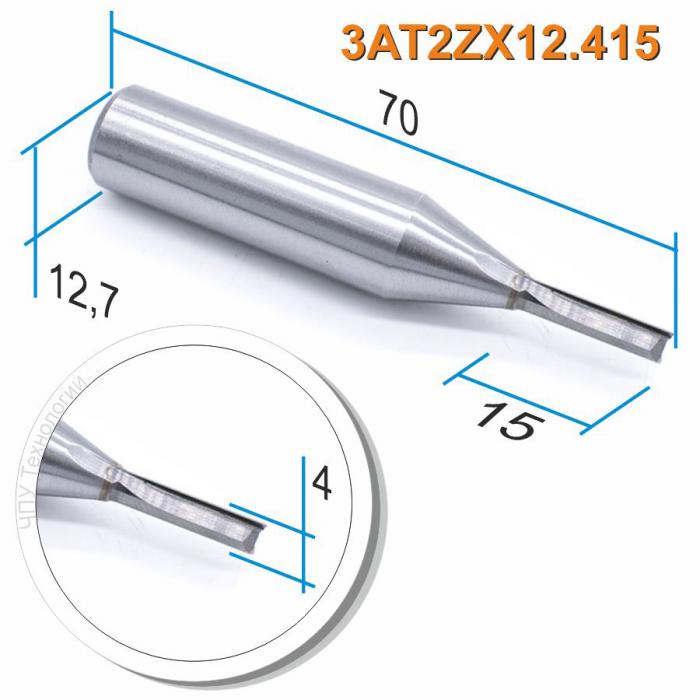 Фреза ТСТ с двумя прямыми ножами 3AT2ZX12.415