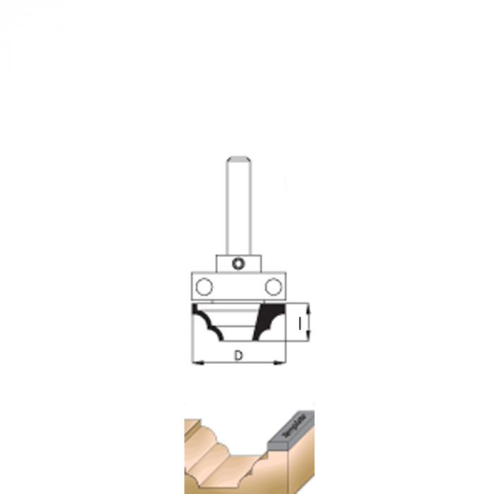 Фреза врезная профильная WPW с верхним подшипником DL42542