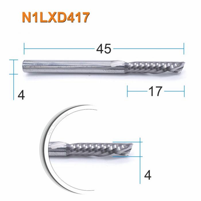 Фреза спиральная однозаходная стружка вниз DJTOL N1LXD417