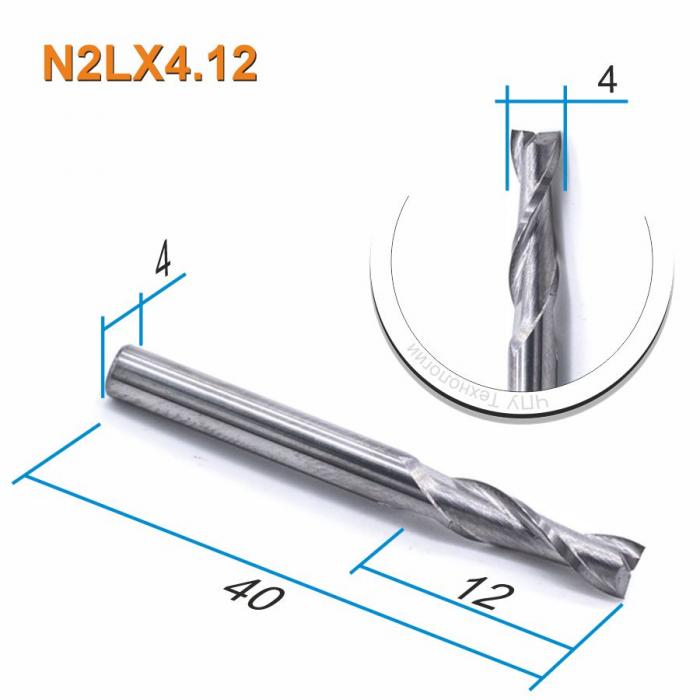 Фреза спиральная двухзаходная DJTOL N2LX4.12