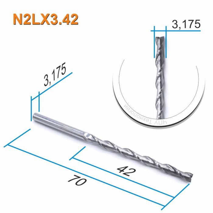 Фреза спиральная двухзаходная DJTOL N2LX3.42