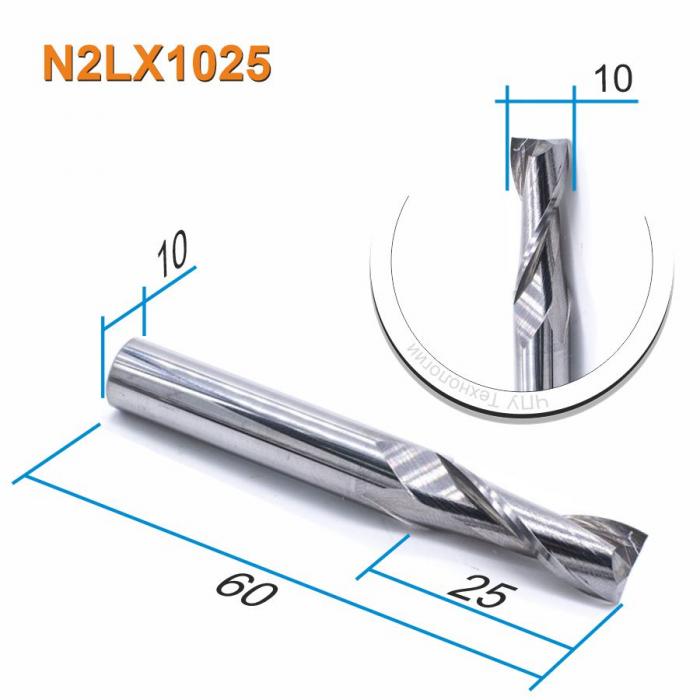 Фреза спиральная двухзаходная DJTOL N2LX1025