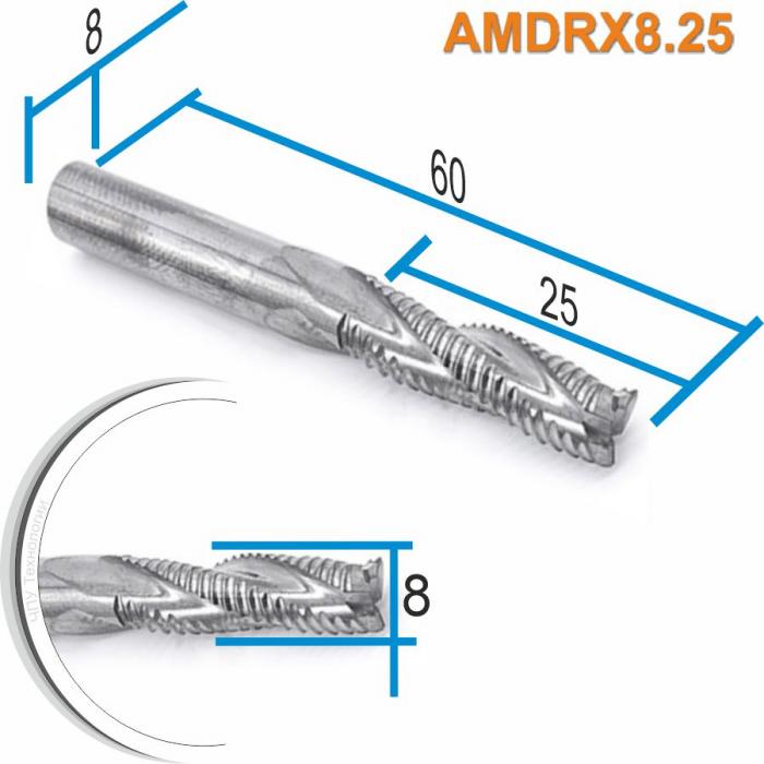 Фреза трехзаходная со стружколомом DJTOL AMDRX8.25