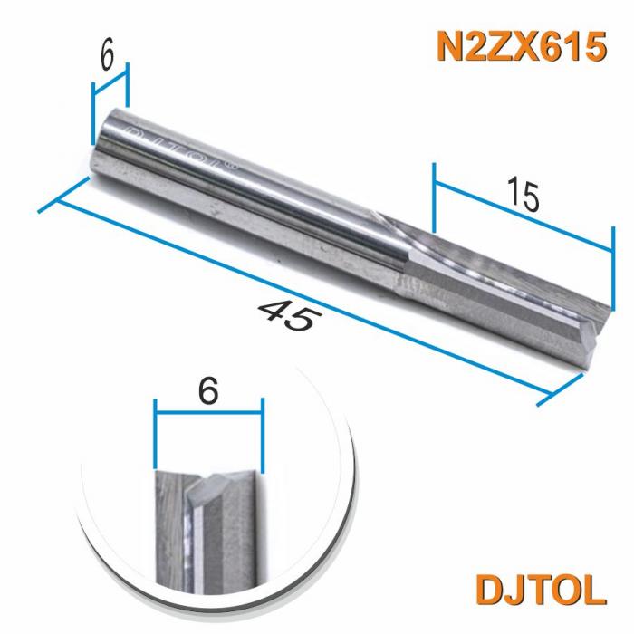 Фреза прямая двухзаходная DJTOL N2ZX615