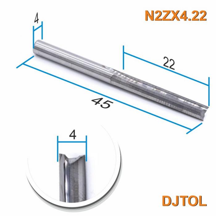 Фреза прямая двухзаходная DJTOL N2ZX4.22