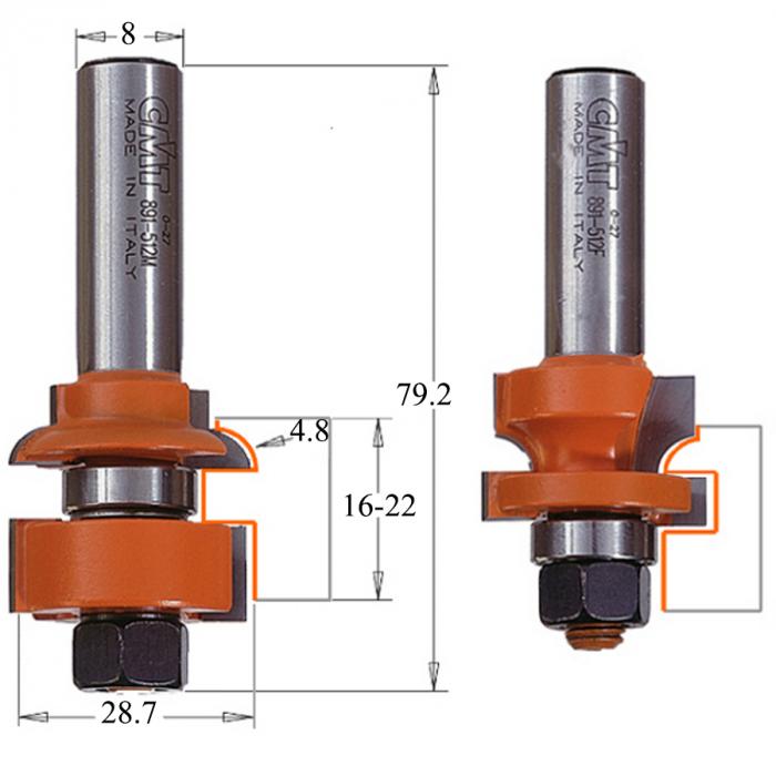 Фреза CMT шип-паз 991.012.11