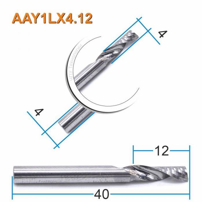 Фреза спиральная однозаходная DJTOL AAY1LX4.12