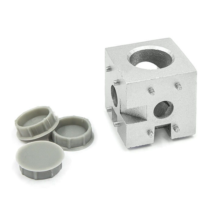 3-х сторонний кубический соединитель 45х45, паз 10 (тип4545)