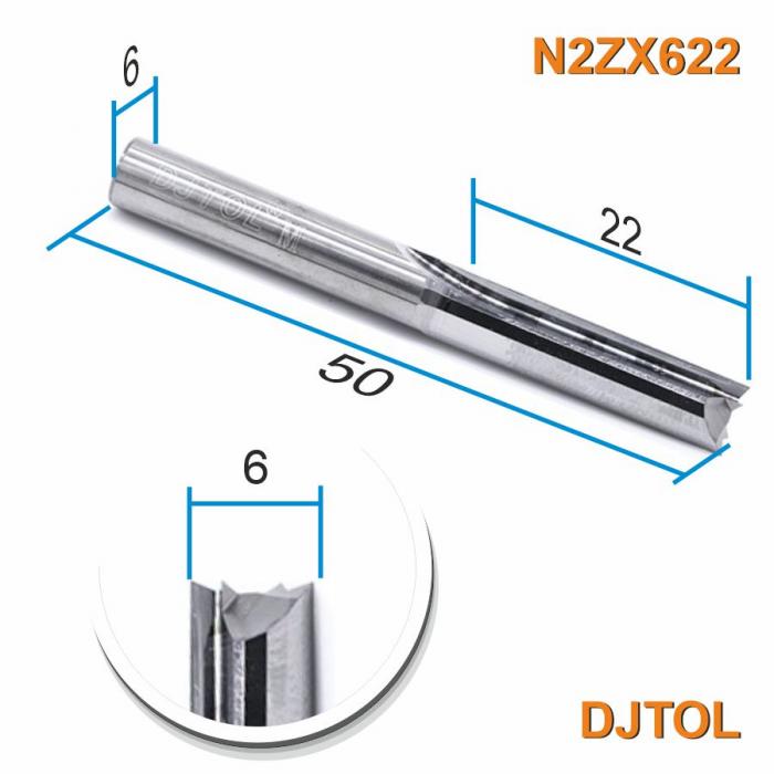 Фреза прямая двухзаходная DJTOL N2ZX622