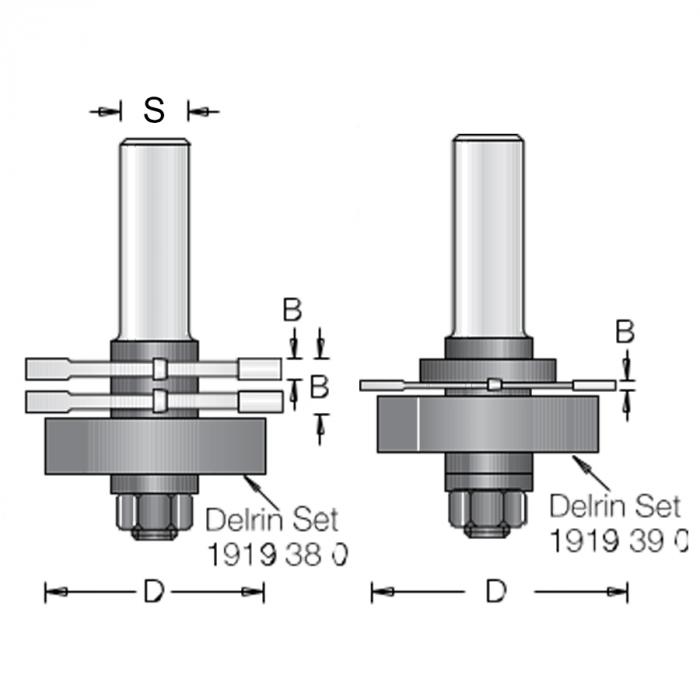 Набор фрез для соединений профиль-контрпрофиль 1080760