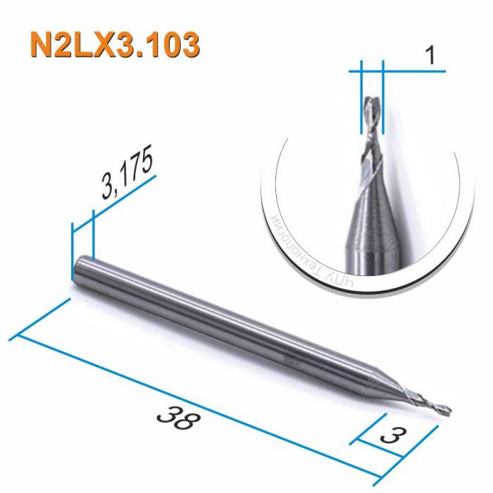 Фреза спиральная двухзаходная DJTOL N2LX3.103