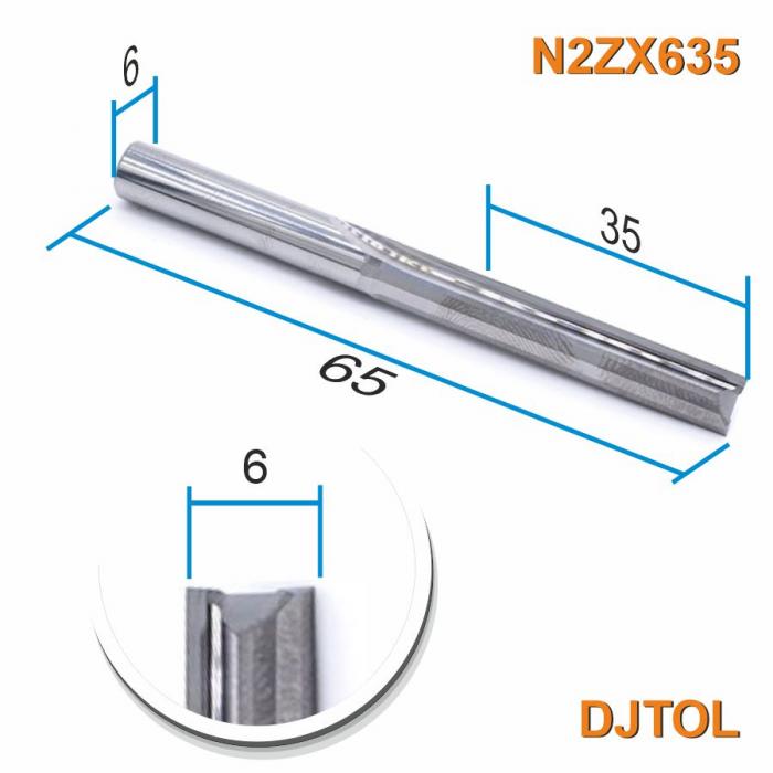 Фреза прямая двухзаходная DJTOL N2ZX635