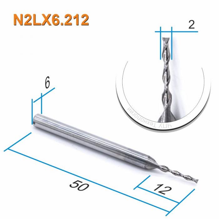 Фреза спиральная двухзаходная DJTOL N2LX6.212