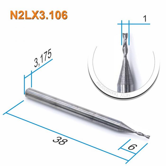 Фреза спиральная двухзаходная DJTOL N2LX3.106