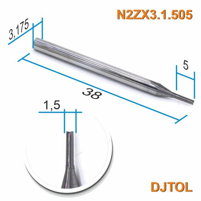 Фреза прямая двухзаходная DJTOL N2ZX3.1.505