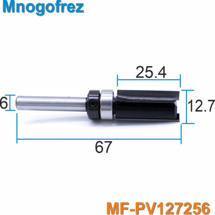Фрезы Mnogofrez обгонные с верхним подшипником MF-PV127256