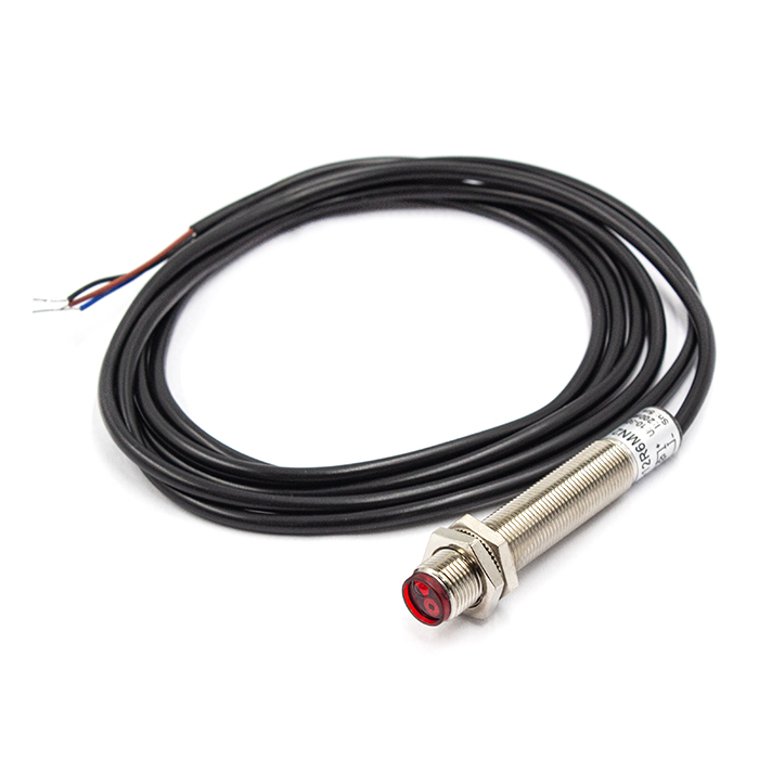 Оптический датчик (рефлекторный) LS-12R6MN2, дист.0-5м, NPN NC, 8-24VDC