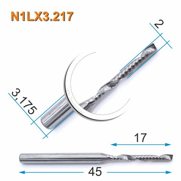 Фреза спиральная однозаходная DJTOL N1LX3.217
