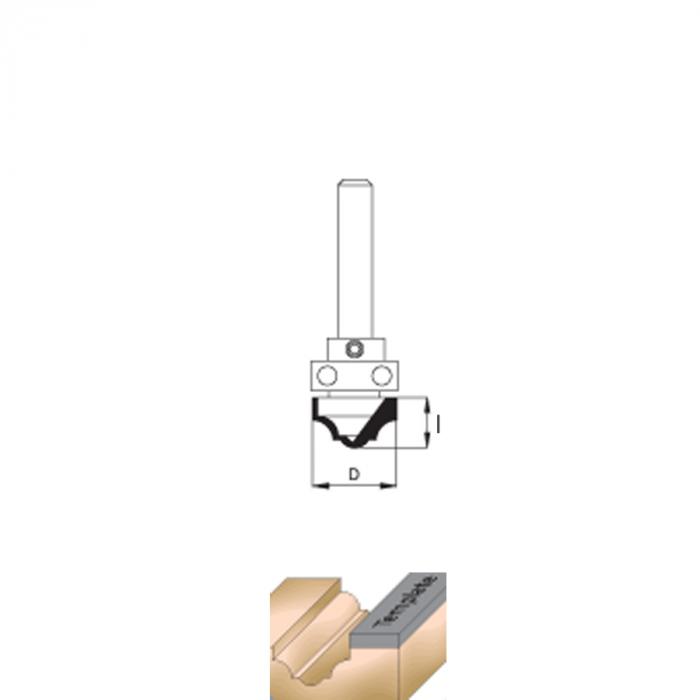 Фреза врезная профильная WPW с верхним подшипником DC10002