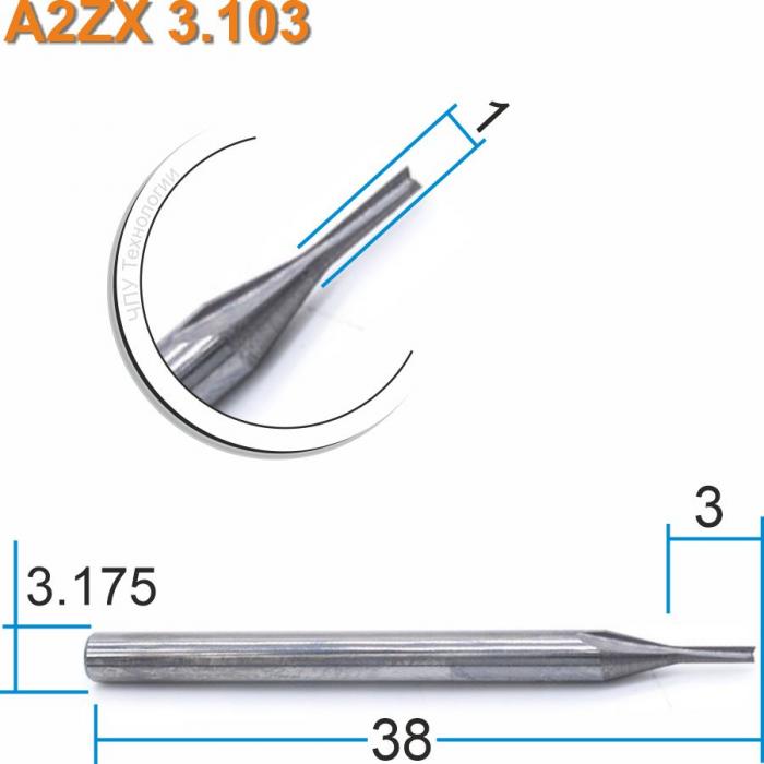 Фреза прямая двухзаходная DJTOL A2ZX3.103