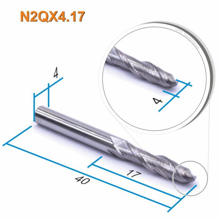 Фреза спиральная двухзаходная сферическая DJTOL N2QX4.17