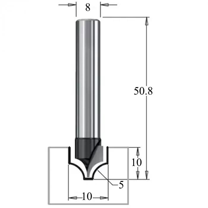 Фреза CMT Contractor радиусная гравировальная K965-100