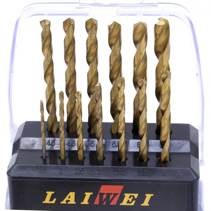 LA-MHZ-13 набор сверл по металлу с титановым покрытием из высокоскоростной стали Jobber HSS