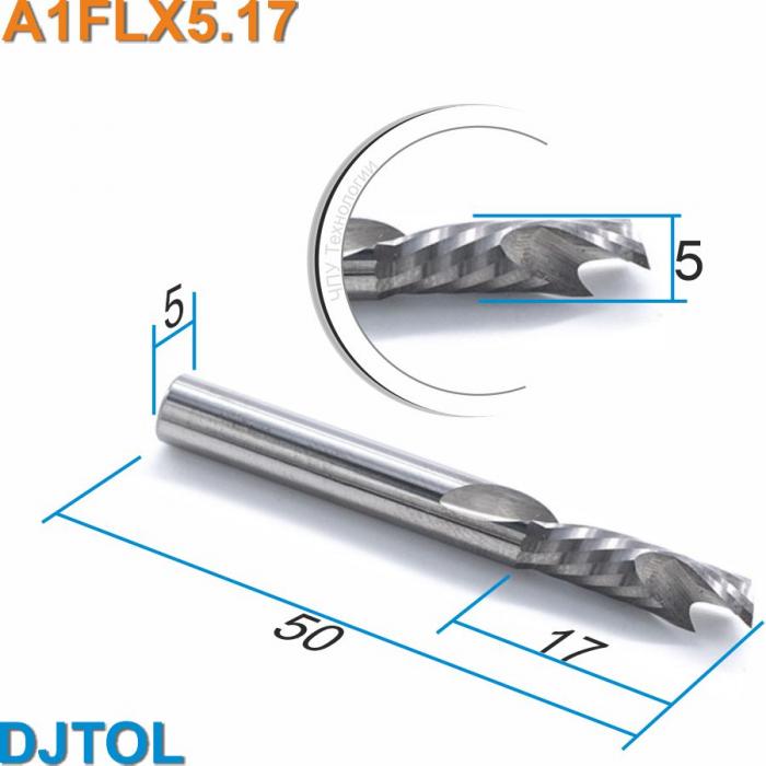 Фреза компрессионная однозаходная DJTOL A1FLX5.17