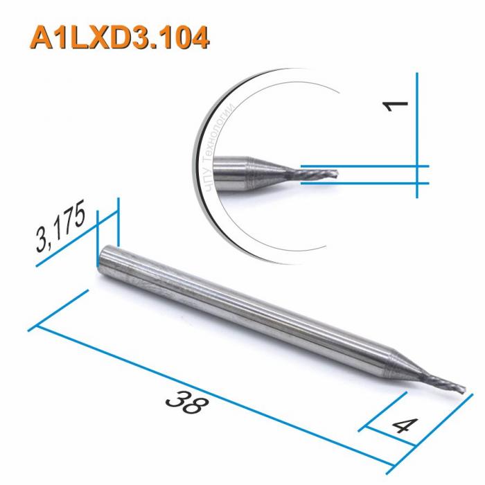 Фреза спиральная однозаходная стружка вниз DJTOL A1LXD3.104