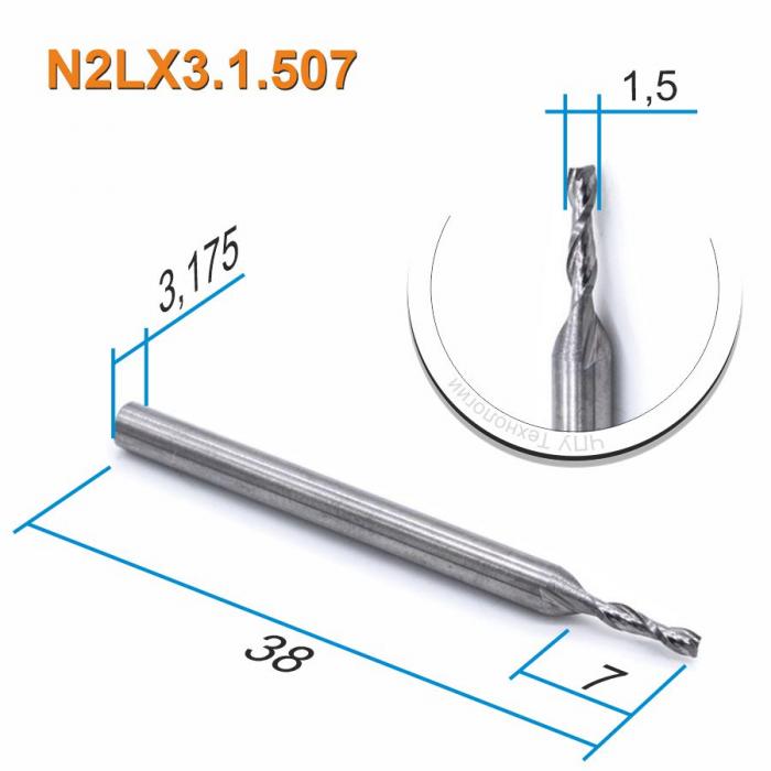 Фреза спиральная двухзаходная DJTOL N2LX3.1.507